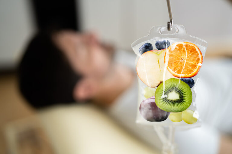 IV bag with the same vitamins in fruit