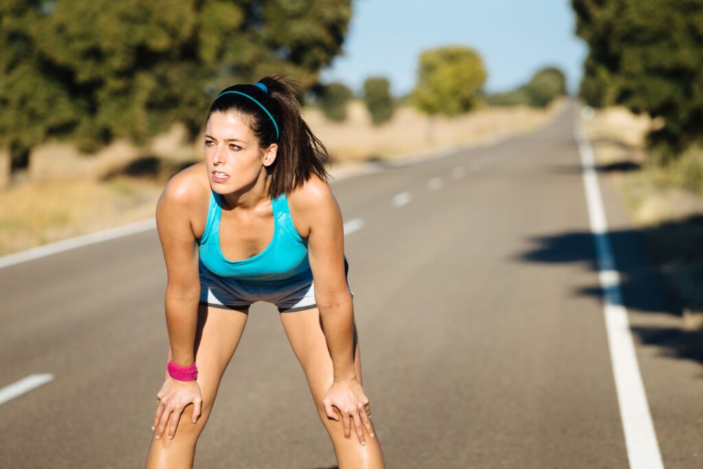 woman needs ozone therapy to recover after hard training