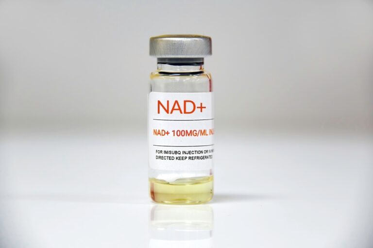 A,Single,Vial,Of,Nad,+,On,White,Background.
