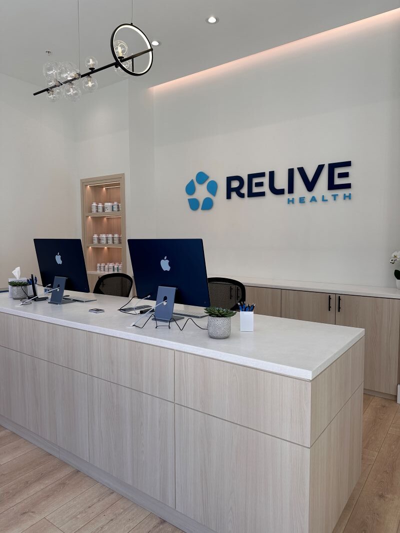 Front desk at Relive Health in Charlotte NC