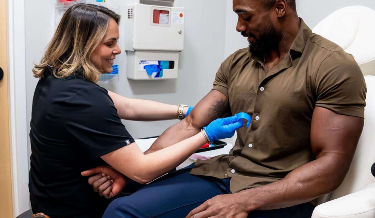 Man getting blood work at Relive Health in Minnetonka