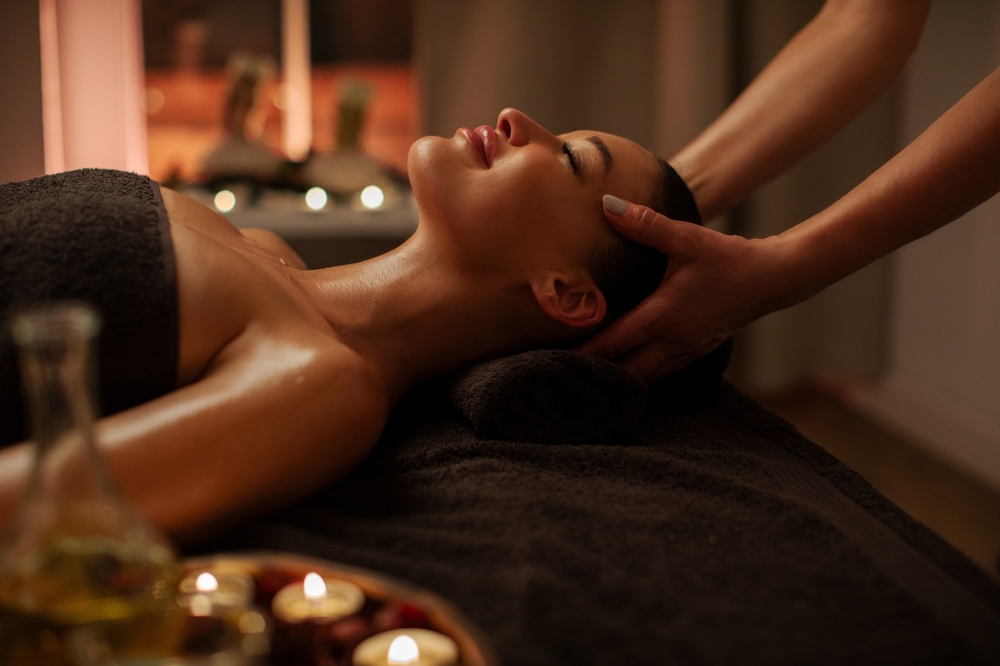 A client relaxing during a soothing traditional facial treatment at Relive medical spa in Brentwood TN.