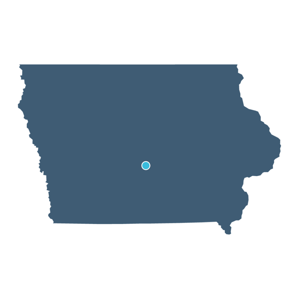 Map of Iowa showing the Relive Health Altoona location