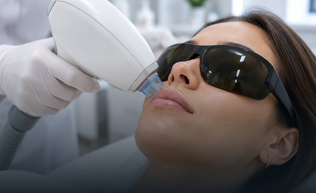 Laser hair removal on the face
