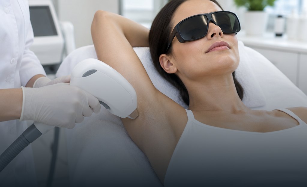 Laser hair removal on the underarms