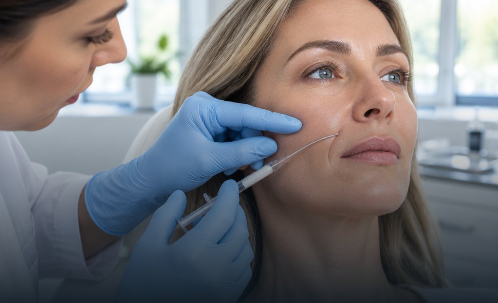Sculptra injection along the smile lines