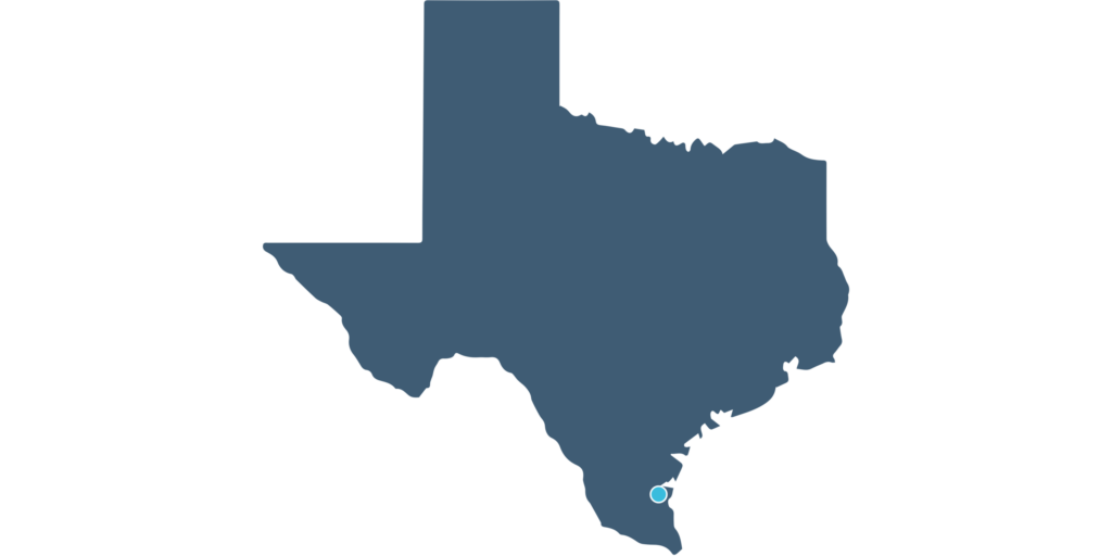 Map of Texas showing the Relive Health Corpus Christi location
