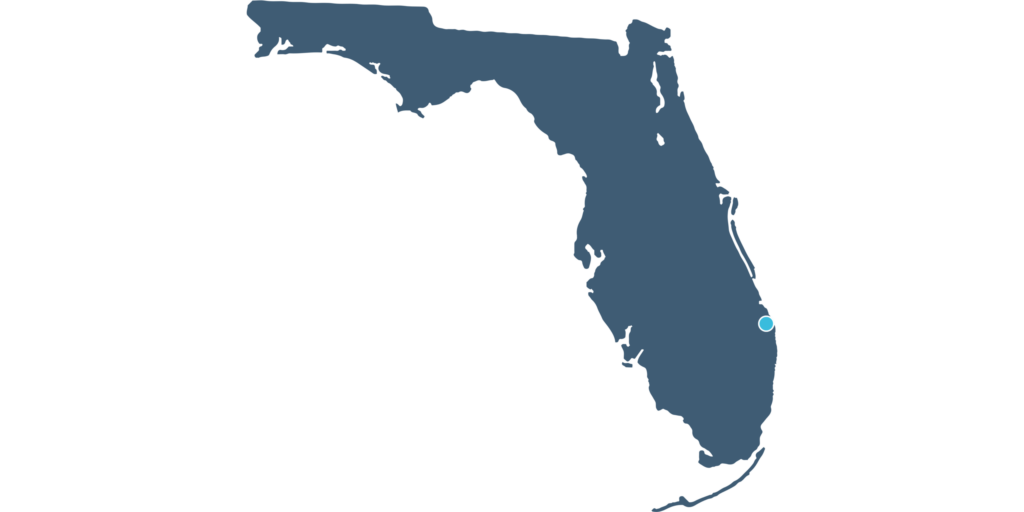 Map of Florida showing the Relive Health Delray Beach location