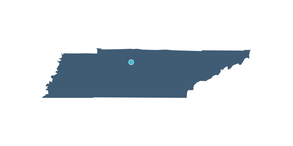 Map of Tennessee showing the Relive Health Hendersonville location