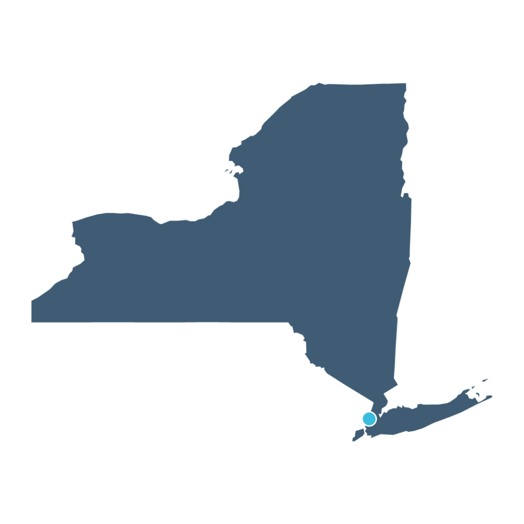Map of New York showing the Relive Health New York location