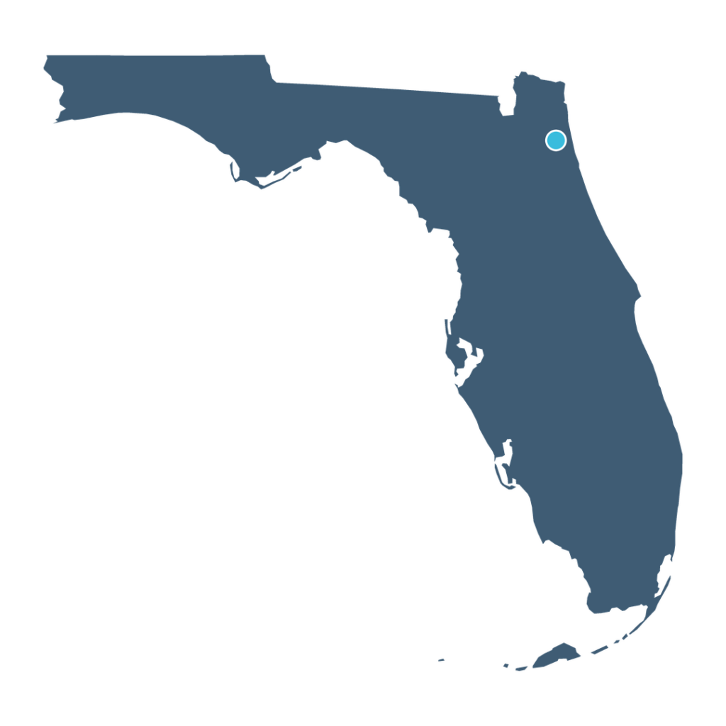 Map of Florida showing the Relive Health St. Johns location
